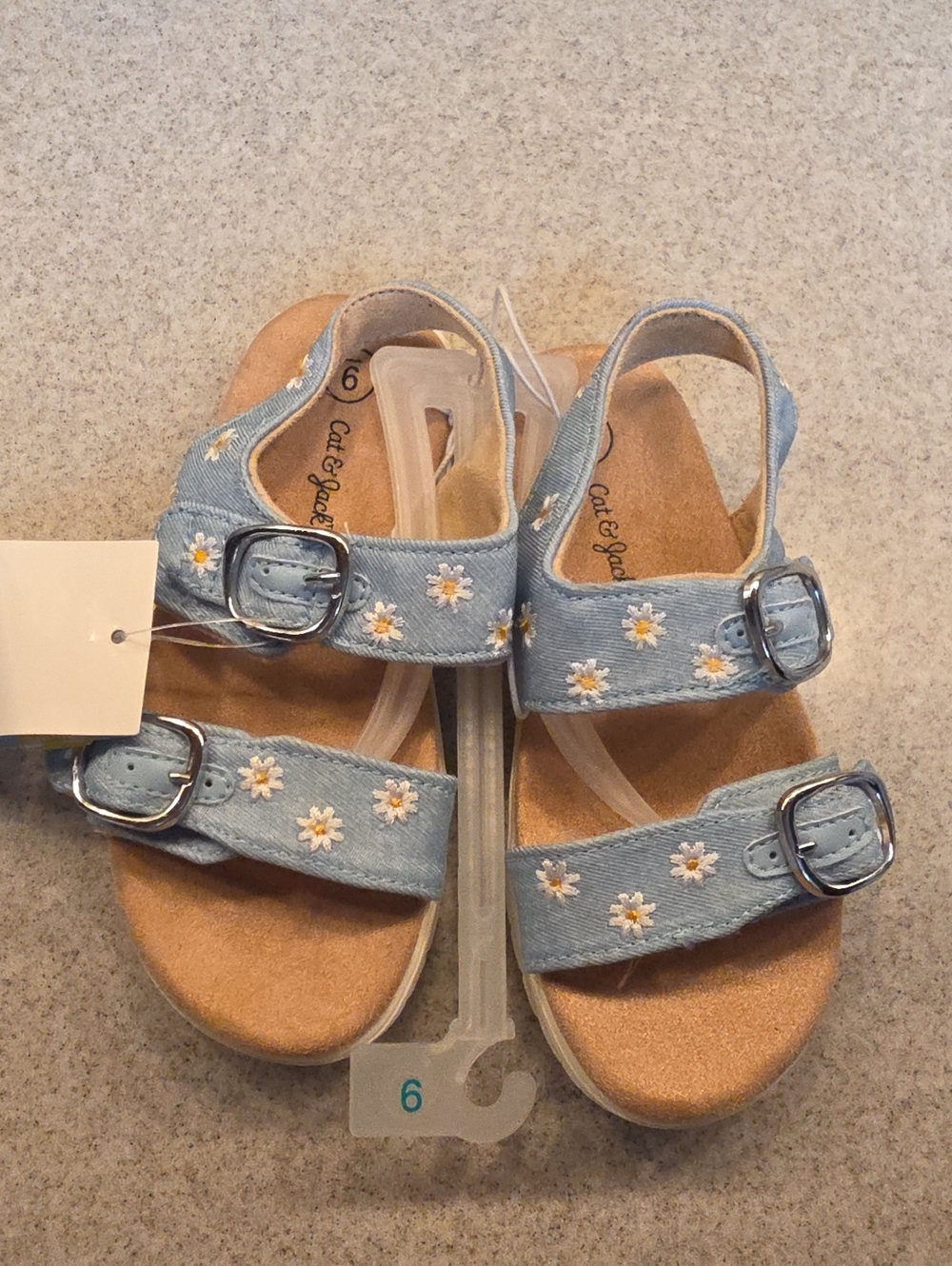 Cat & Jack Light Blue Daisy Buckle Sandals for Kids